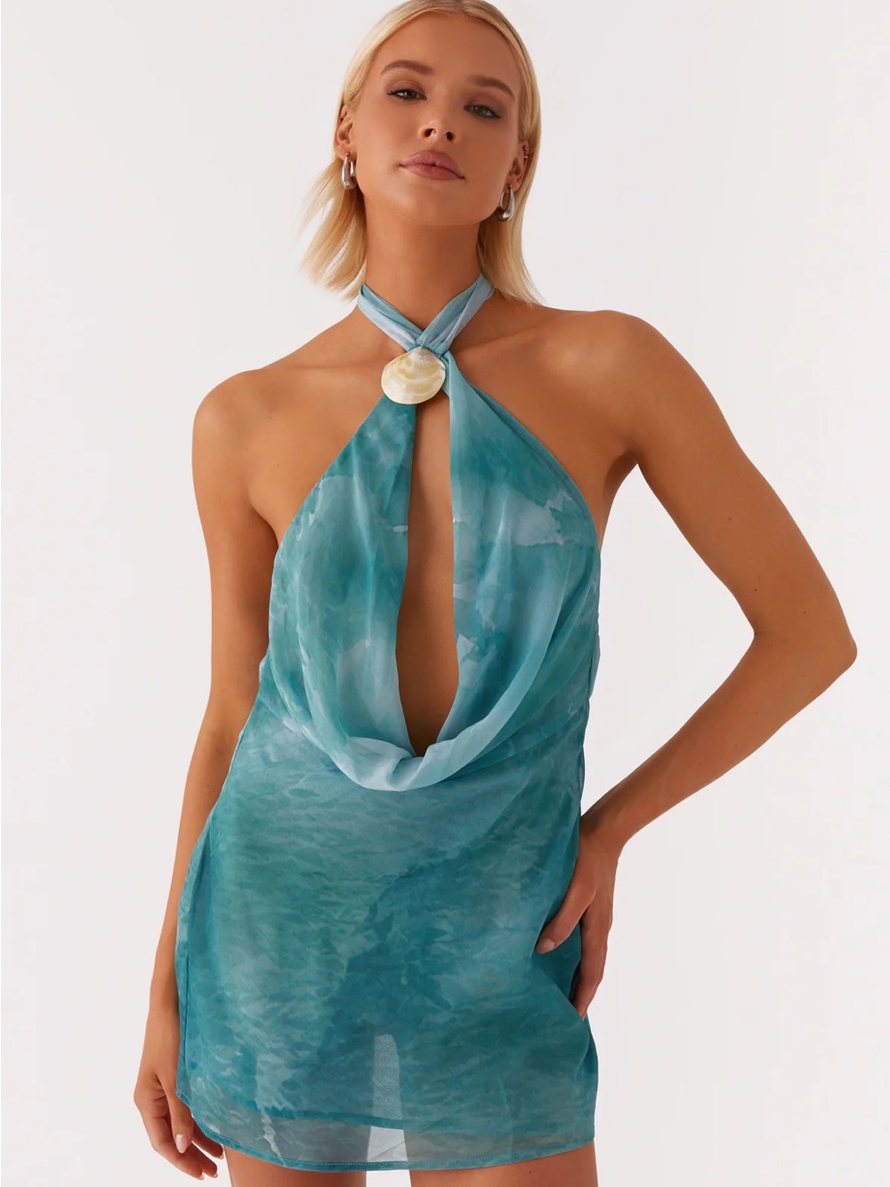 Peppermayo Teal Halter Dress